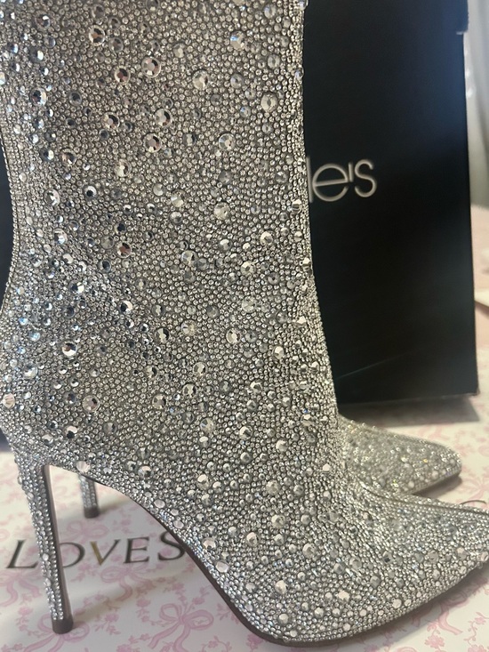 Aqua Shoes - Bloomingdale’s Aqua Gorgeous mirrored-Embellished Women's Ankle Boots Size 7 NIB